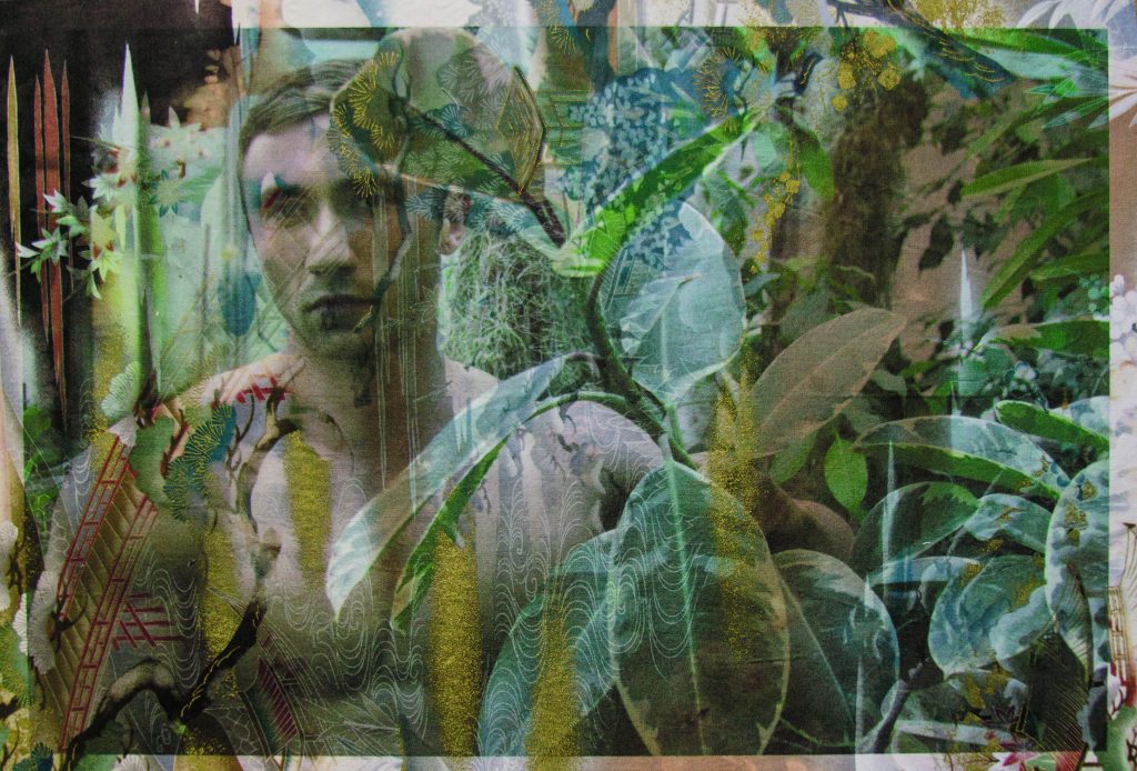 Michel Monet’s greenhouse Giverny (on distressed bonsai toile) 2015